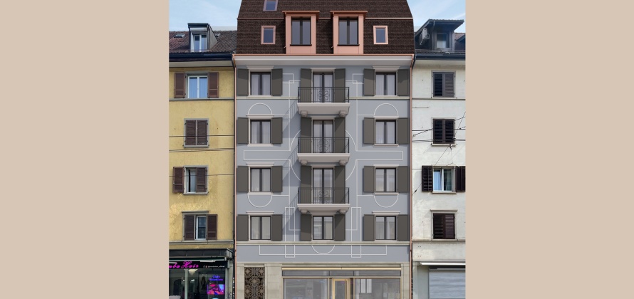 Kernsanierung und Aufstockung eines Mehrfamilienhauses in Zürich